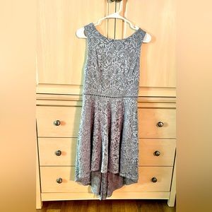 Beautiful Formal Silver Shimmer Tank Dress